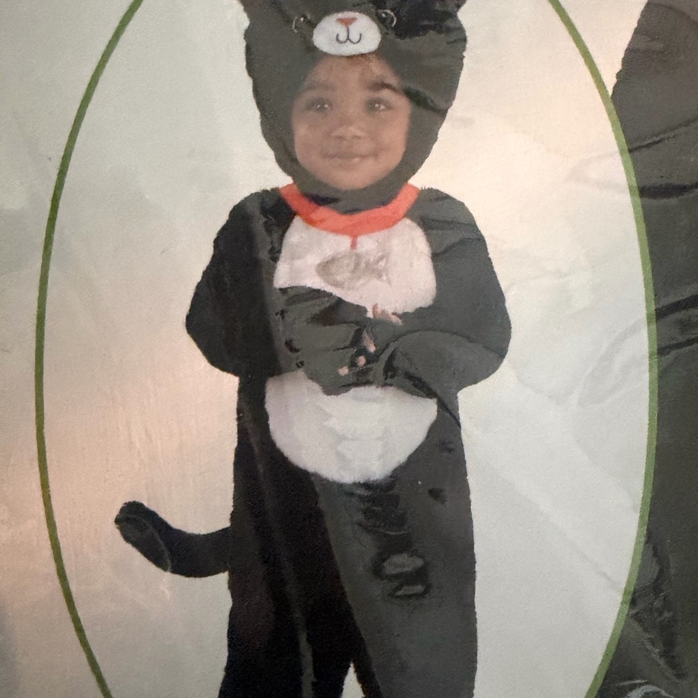 Charming Black and White Cat Costume for Kids - Picture 2 of 5